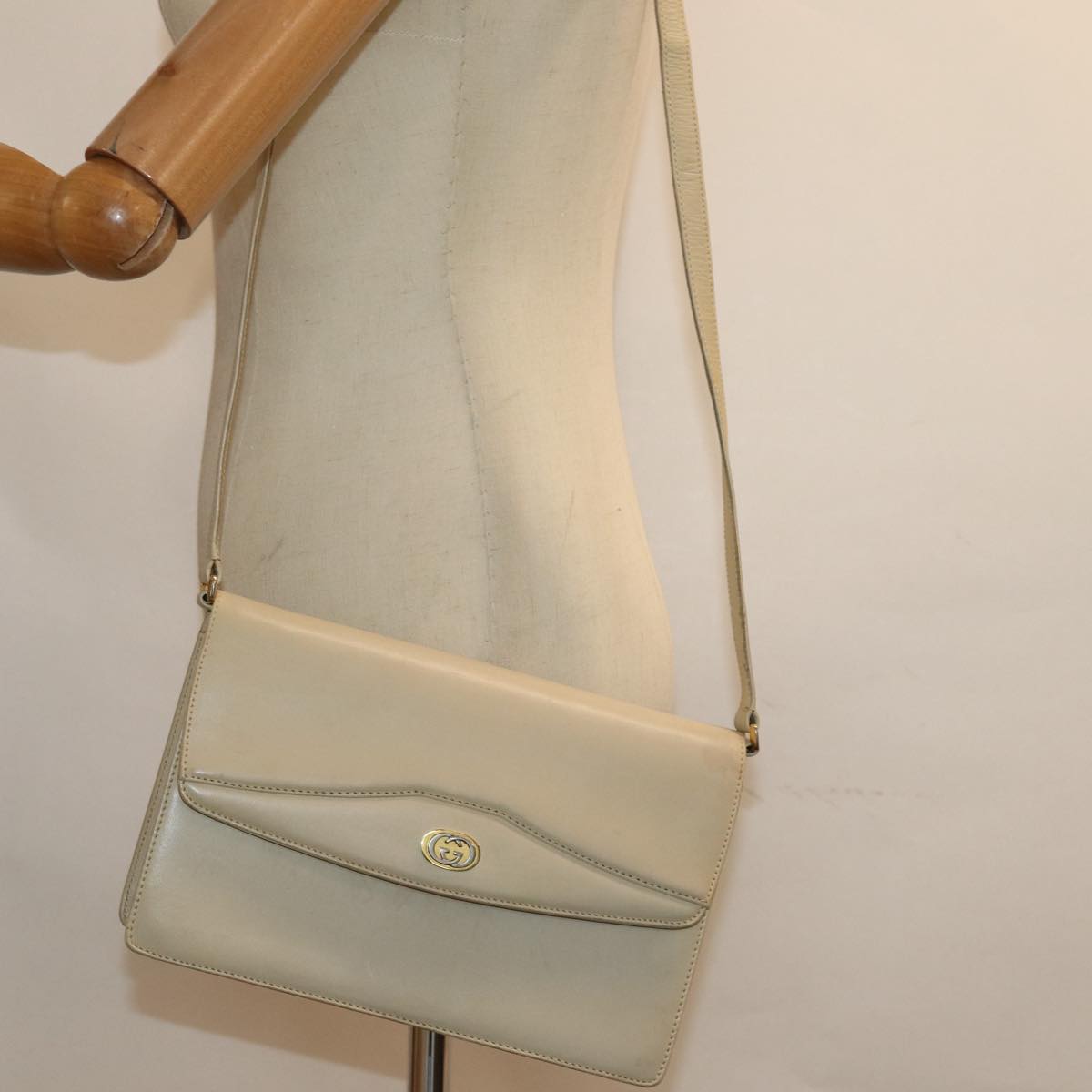 GUCCI Shoulder Bag Leather Cream 004 406 0105 ep5064