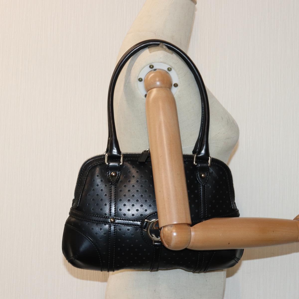 GUCCI Hand Bag Leather Black 114882 ep5100