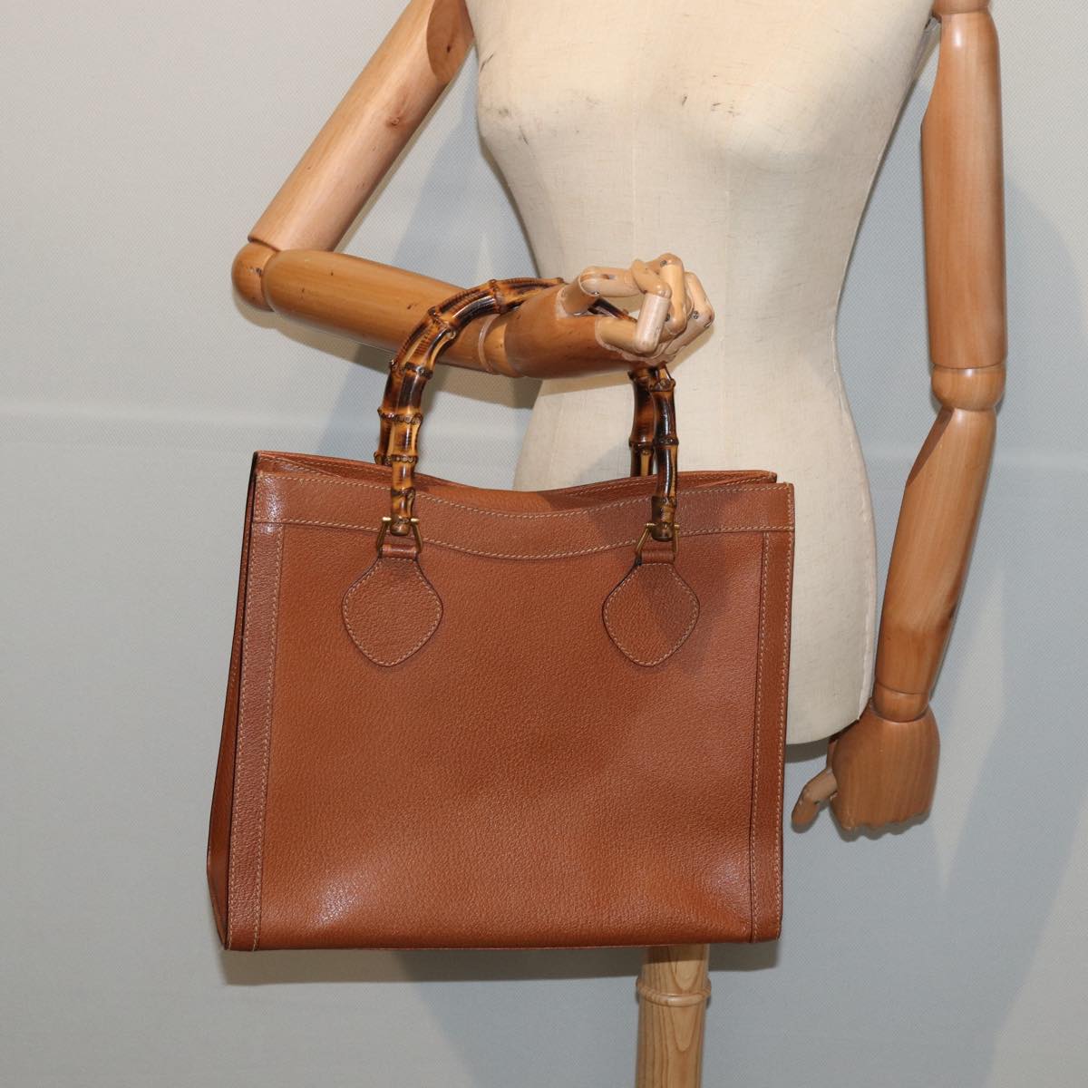 GUCCI Bamboo Hand Bag Leather Brown Gold 002 2853 0260 0 ep5368