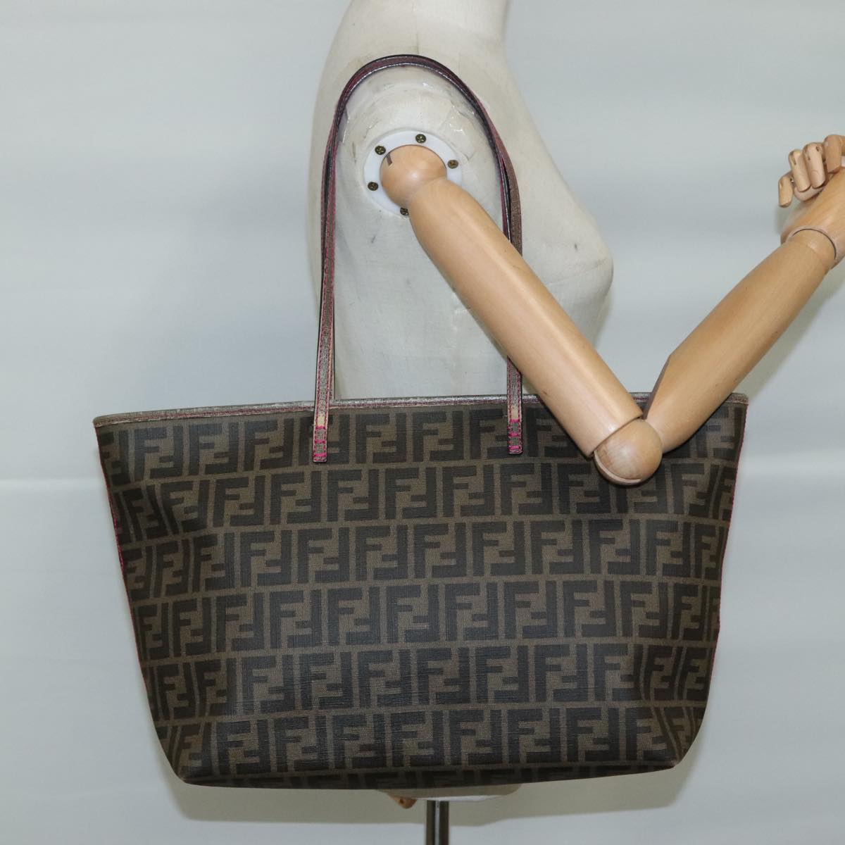 FENDI Zucca Canvas Tote Bag Brown Black ep6901