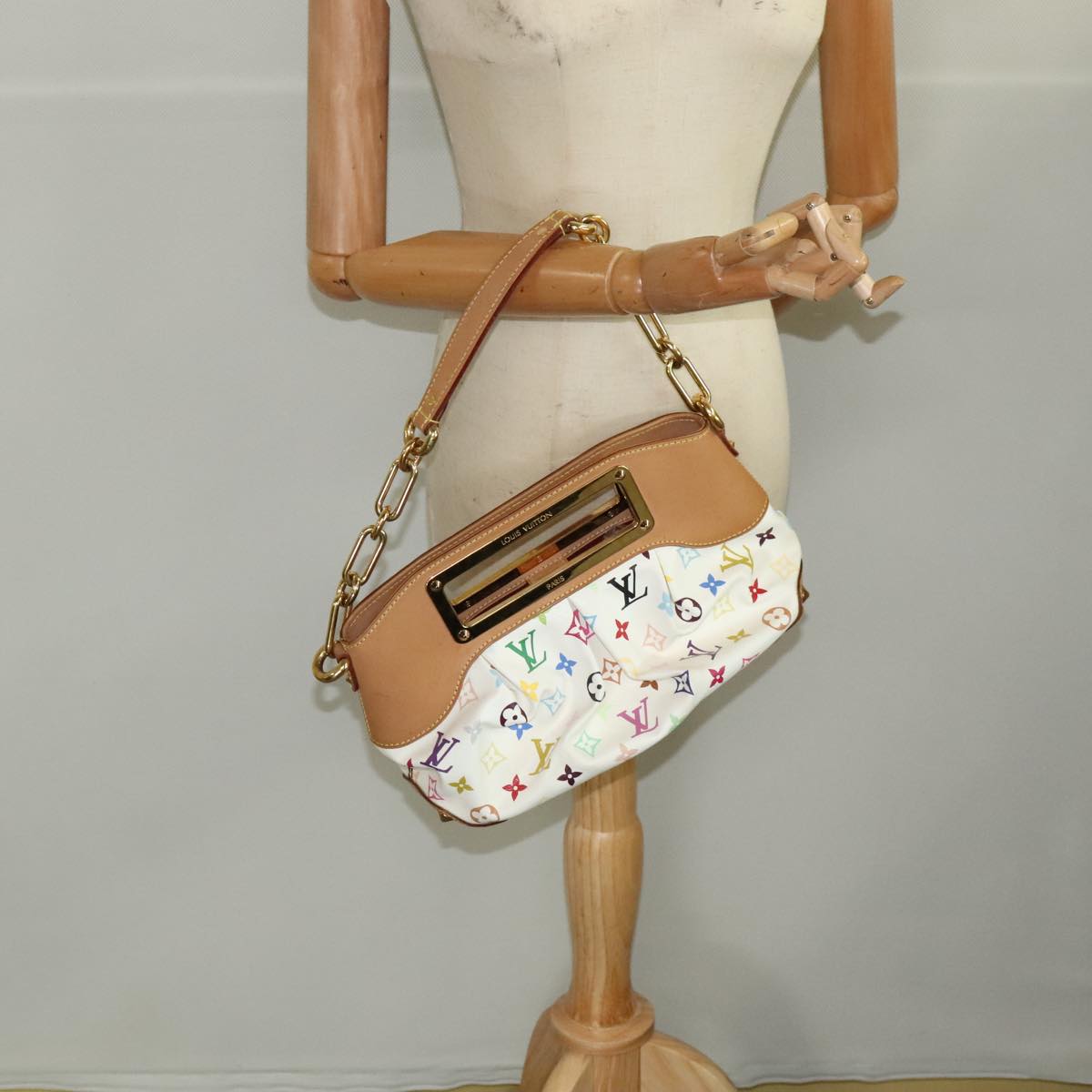 LOUIS VUITTON Monogram Multicolor Judy PM Shoulder Bag White M40257 ep6964