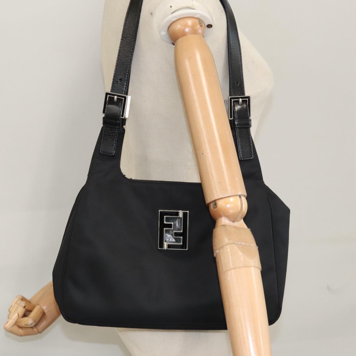 FENDI Shoulder Bag Nylon Black ep7223