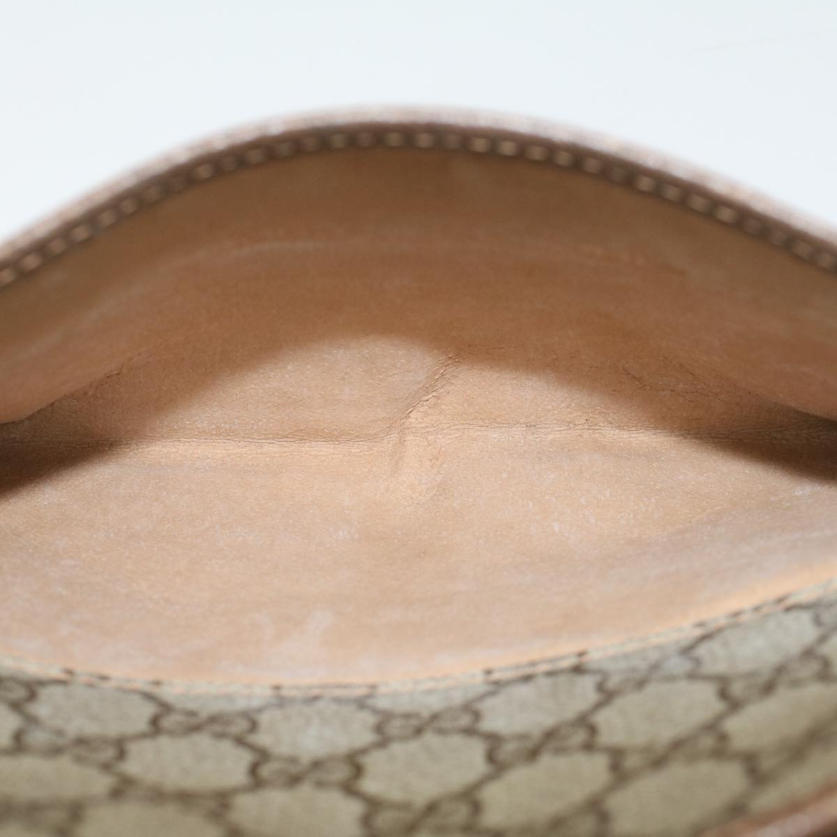 GUCCI GG Canvas Clutch Bag PVC Leather Beige ep898
