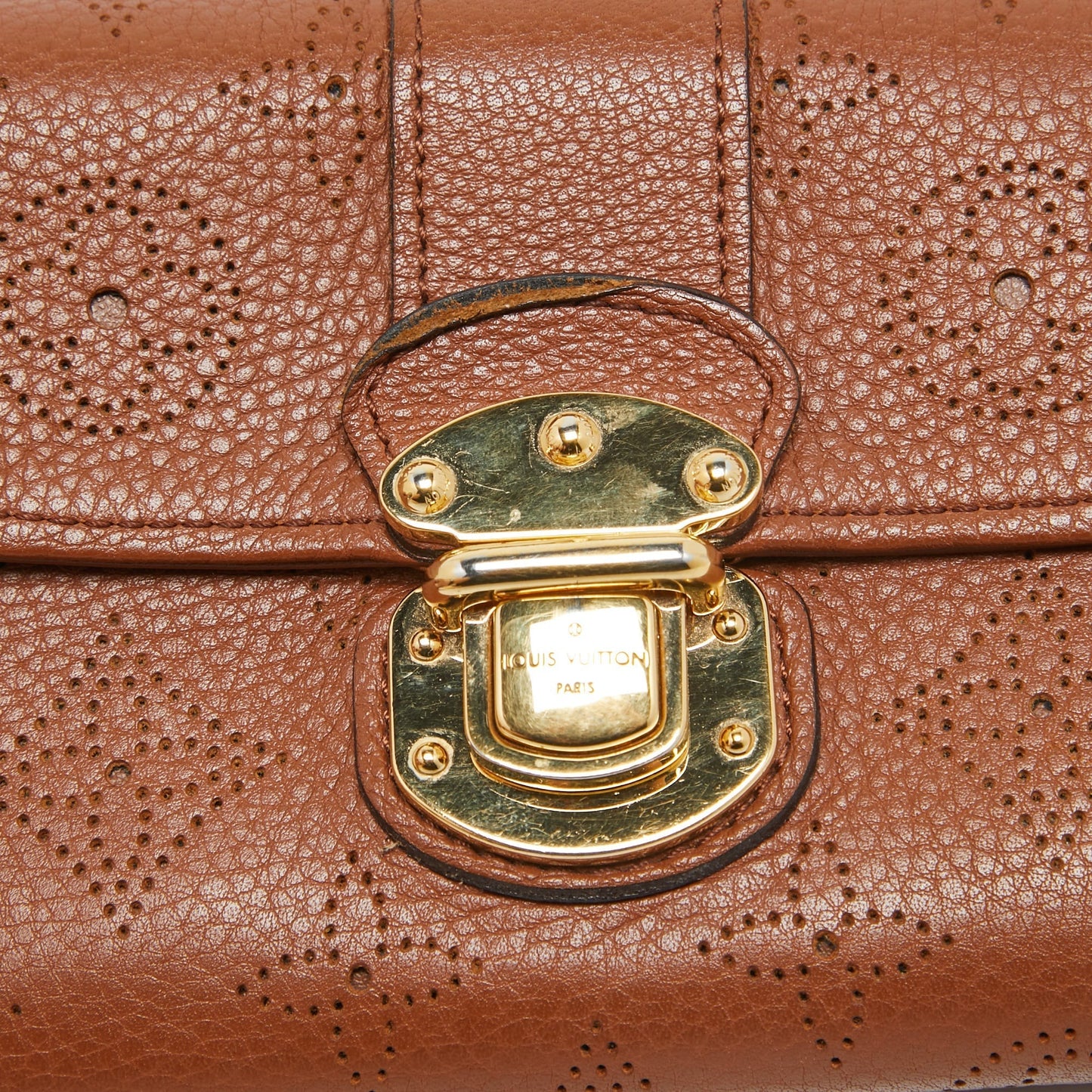 Louis Vuitton Cognac Monogram Mahina Leather Amelia Wallet