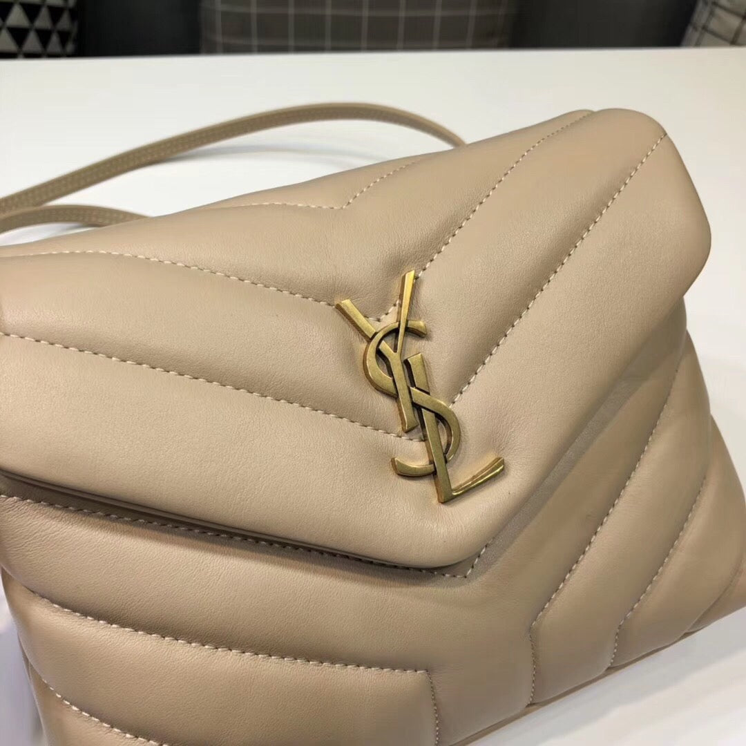 GLAMI Loulou Mini Shoulder Bag Beige For Women 7in/18cm YSL