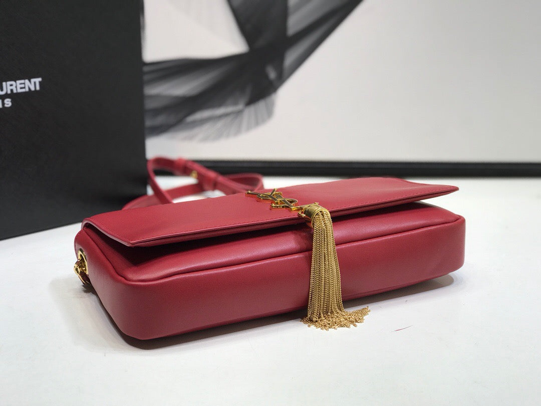 GLAMI Kate Tassel Small Shoulder Bag Red For Women 10.2in/26cm YSLÂÂ