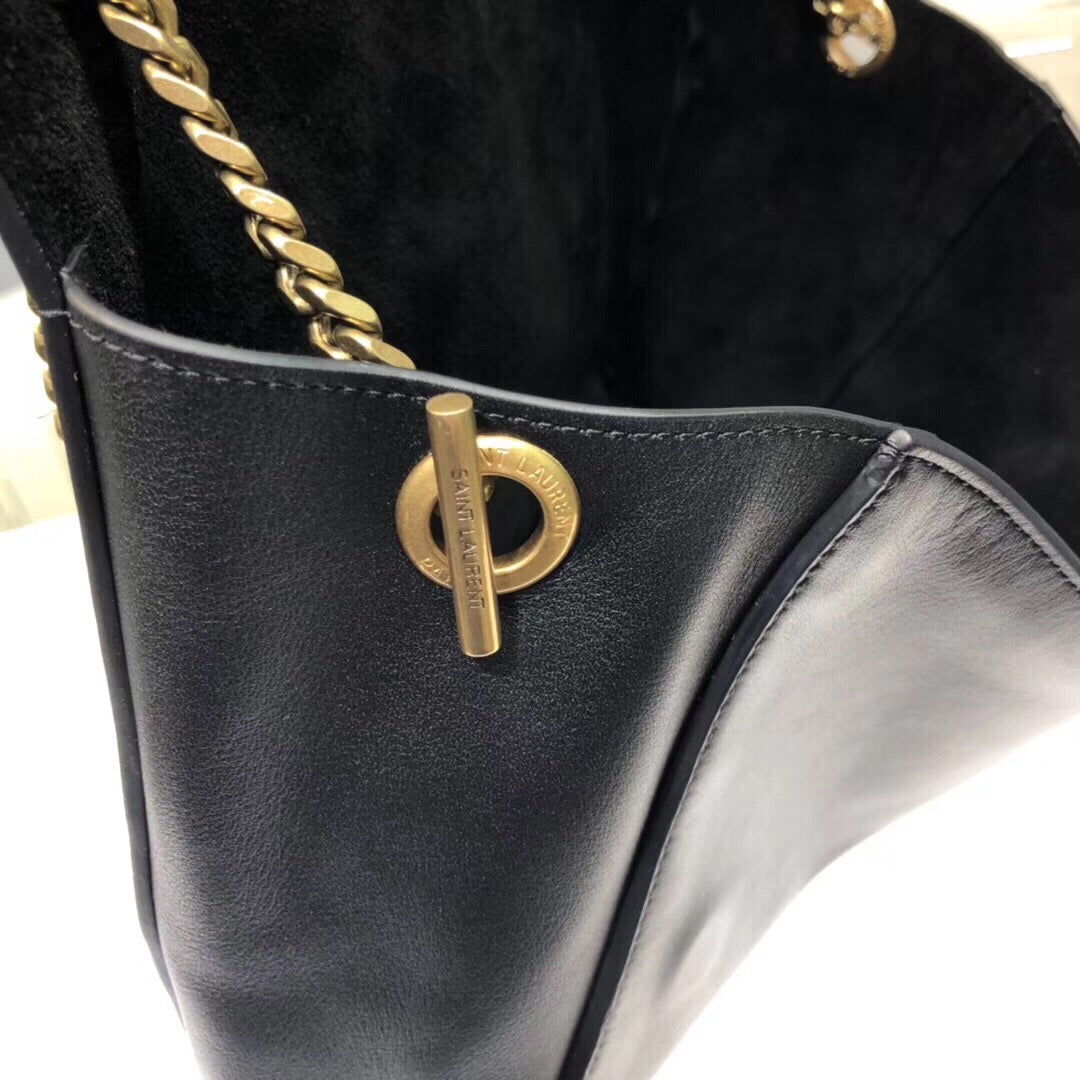 GLAMI Kate MeGLAMIum Chain Bag In Grain De Poudre Black For Women 9.4in/24cm YSL 364021BOW0J1000