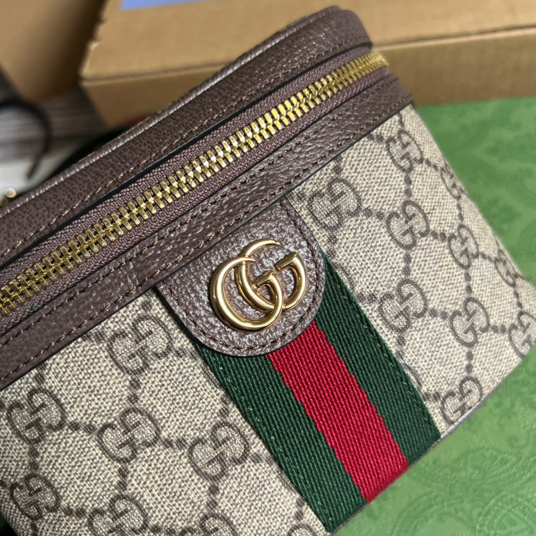 gg Ophidia Belt Bag With Web Beige/Ebony Soft gg Supreme Canvas For Men 7.1in/18cm gg 699765 96IWG 8745