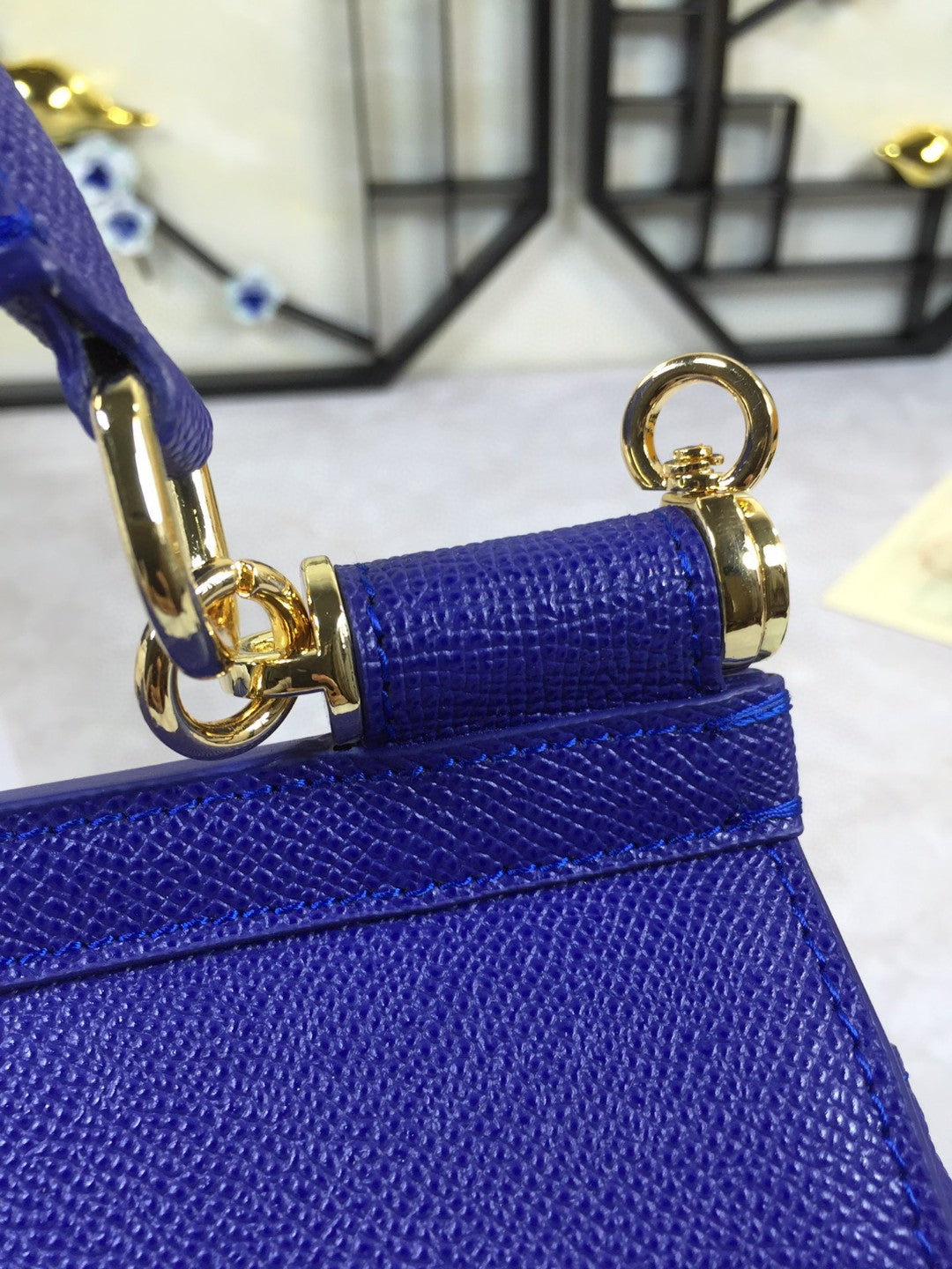 GLAMI MeGLAMIum Sicily Handbag In Dauphine Dark Blue For Women 10.2in/26cm GLAMI