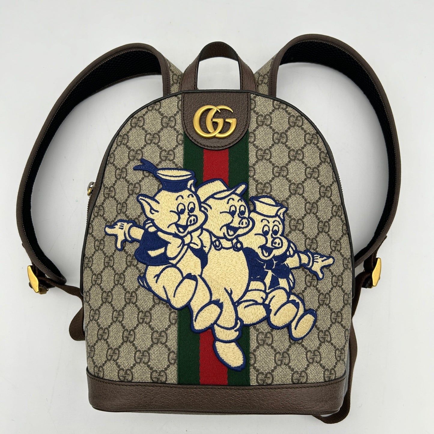 GLM-- GG Supreme Canvas Three Little Pigs Brown Backpack
