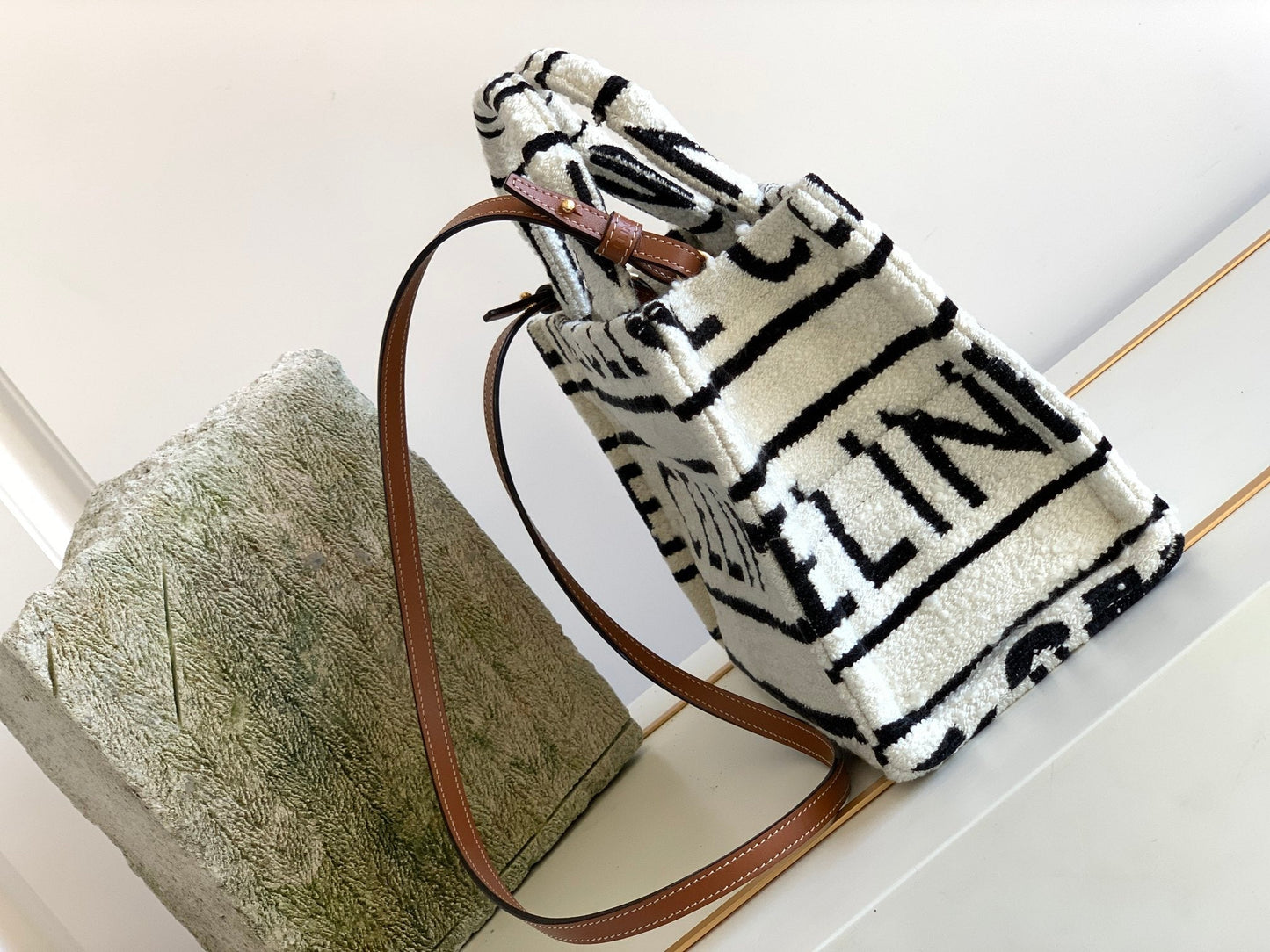 GLAMI Small Cabas Thais In Textile With GLAMI All-Over White / Black For Women 11in/29cm 199162EG8.01WB