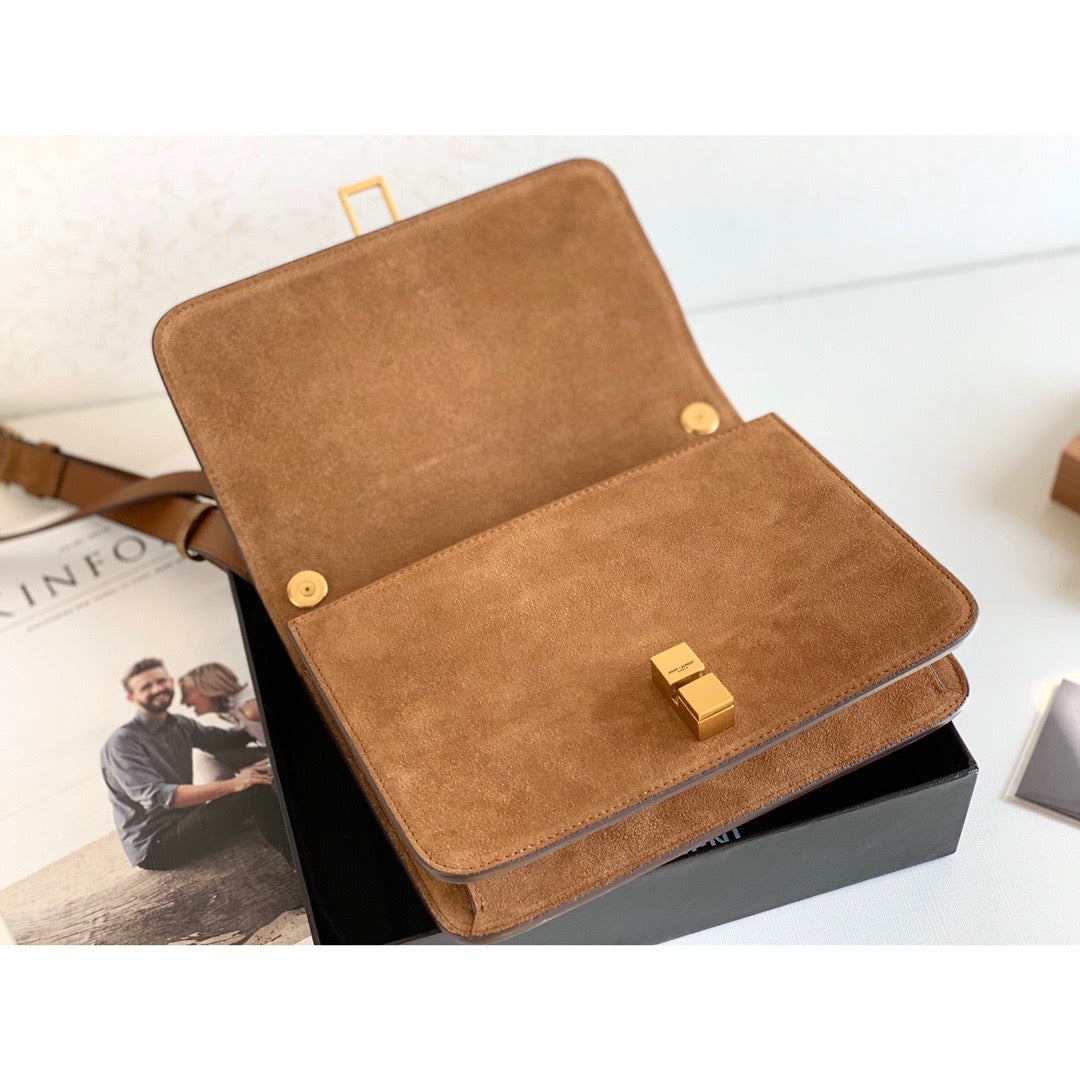 GLAMI Le Carre Satchel Brown For Women 9in/23cm YSL