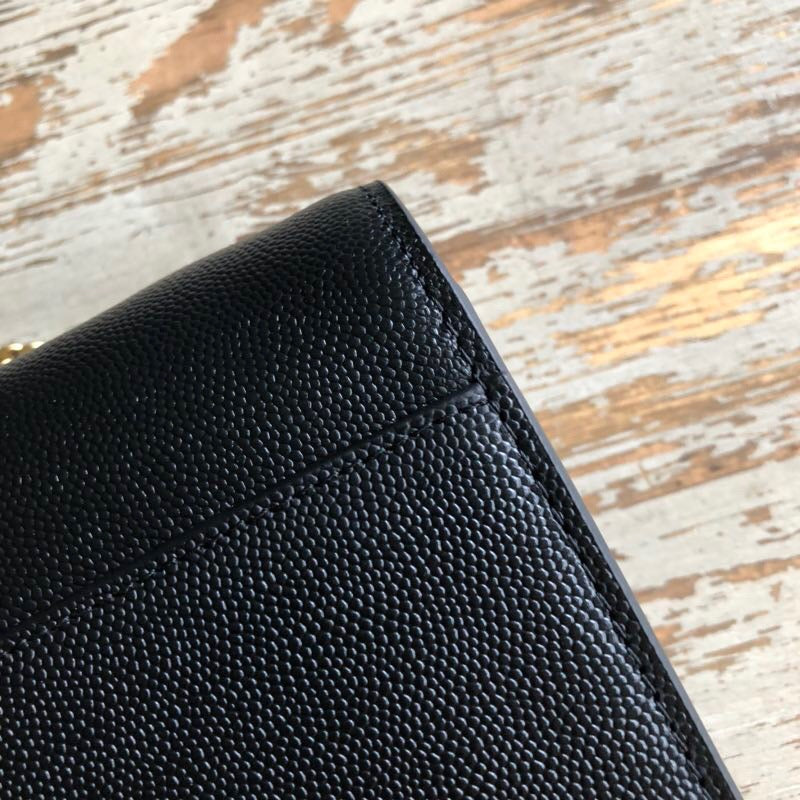 YSSL Cassandra Flap-Front Crossbody Bag Black For Women 8.7in/22cm YSL