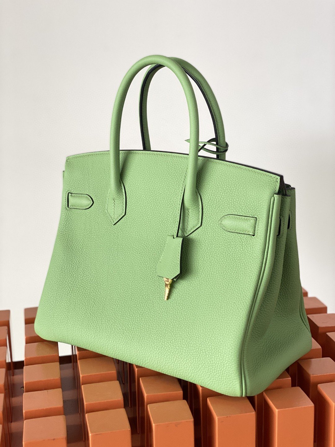 GLAMI Birkin Nata Swift Green For Women Gold Toned Hardware 10in/25cm