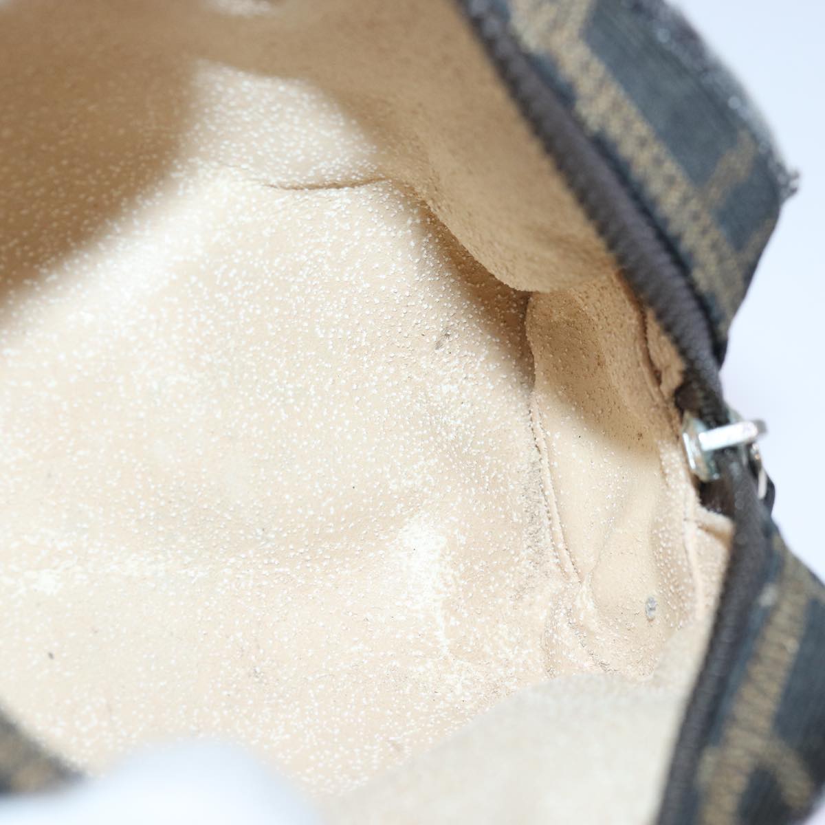 FENDI Zucca Canvas Pouch Brown Black Silver fm3759