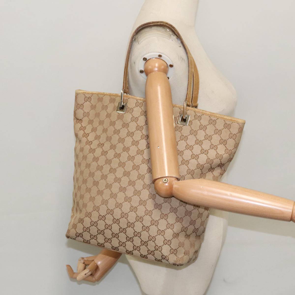 GUCCI GG Canvas Tote Bag Beige Gold 002 1098 3444 fm4010