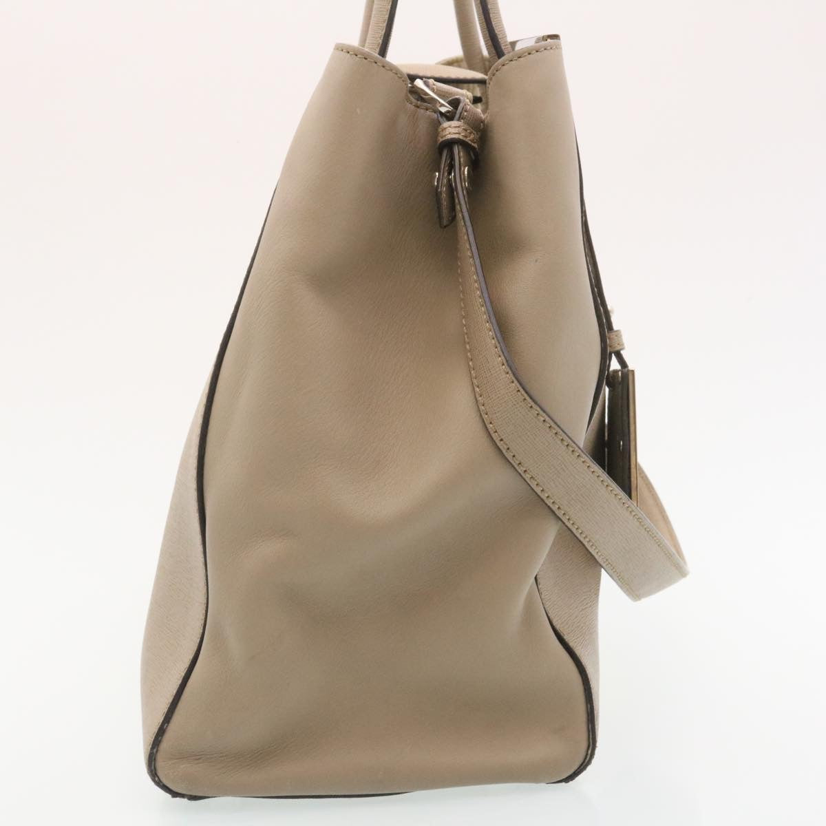 FENDI Hand Bag Leather 2way Shoulder Bag Gray am2118g