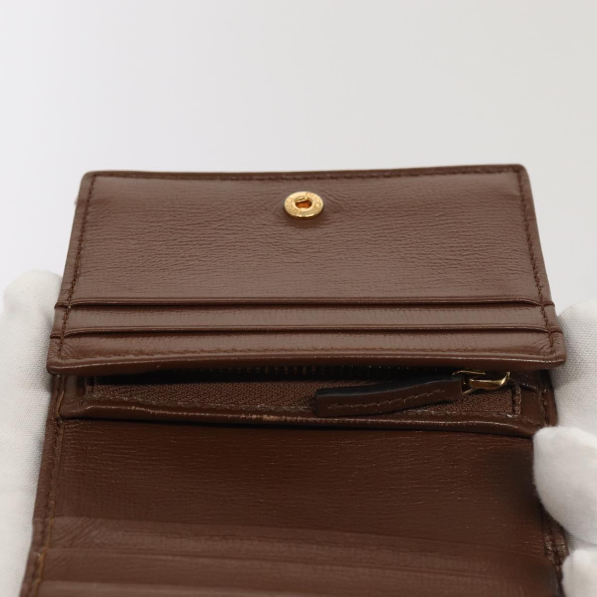 GUCCI Horsebit GG Supreme Compact Wallet PVC Beige 621887 hk1408