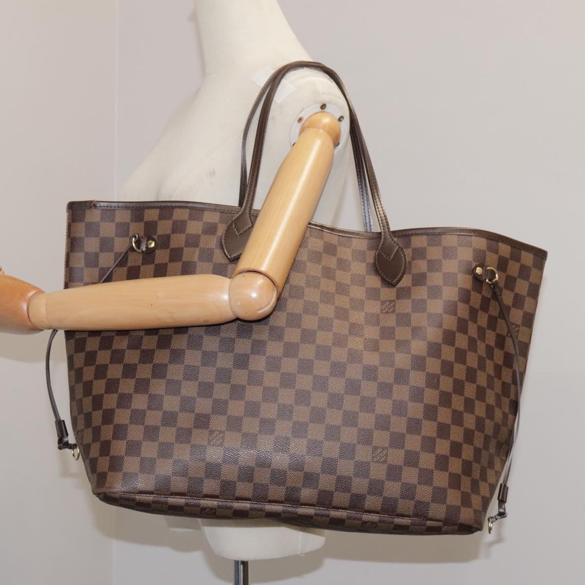 LOUIS VUITTON Damier Ebene Neverfull GM Tote Bag N51106 LV hk1879