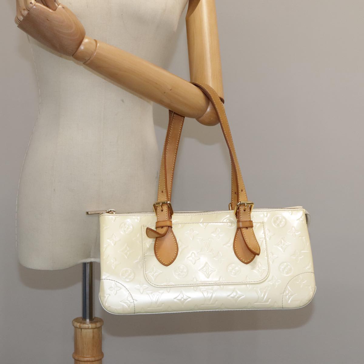 LOUIS VUITTON Monogram Vernis Rosewood Avenue Hand Bag Perle M93508 hk1933