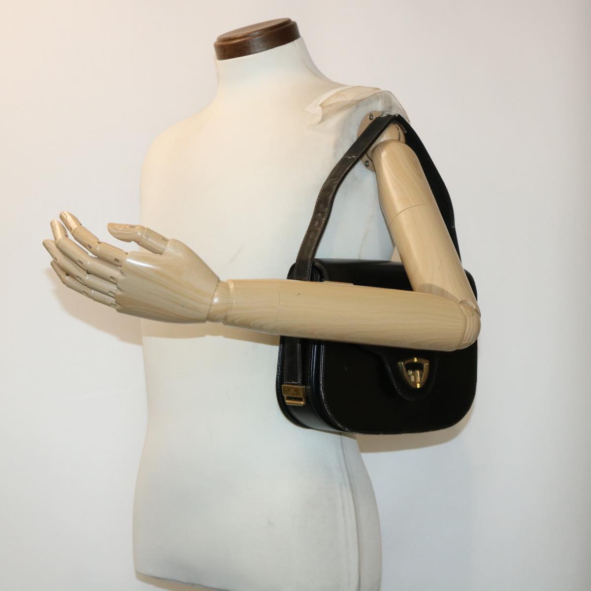 GUCCI Shoulder Bag Leather Black im445