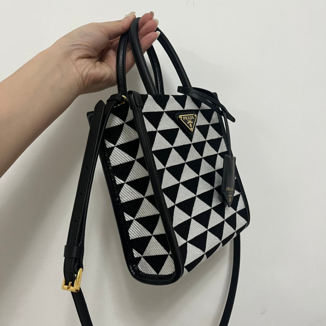 Prada symbole Jacquard fabric Micro Bag
