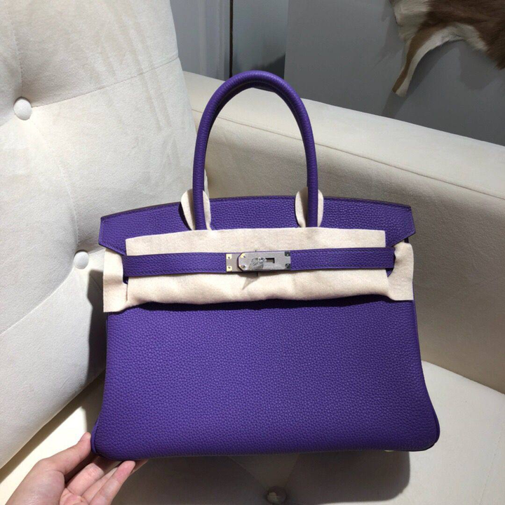 GLAMI Birkin Purple For Women Silver Toned Hardware 9.8in/25cm