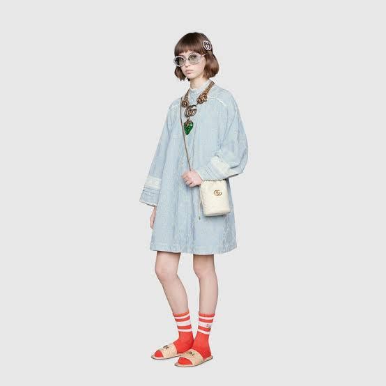 GLM-- GG Marmont mini bucket Bag White Leather
