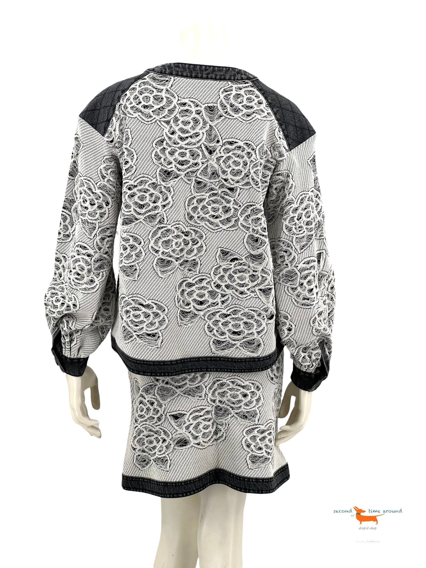 Chanel White Black Denim Costume