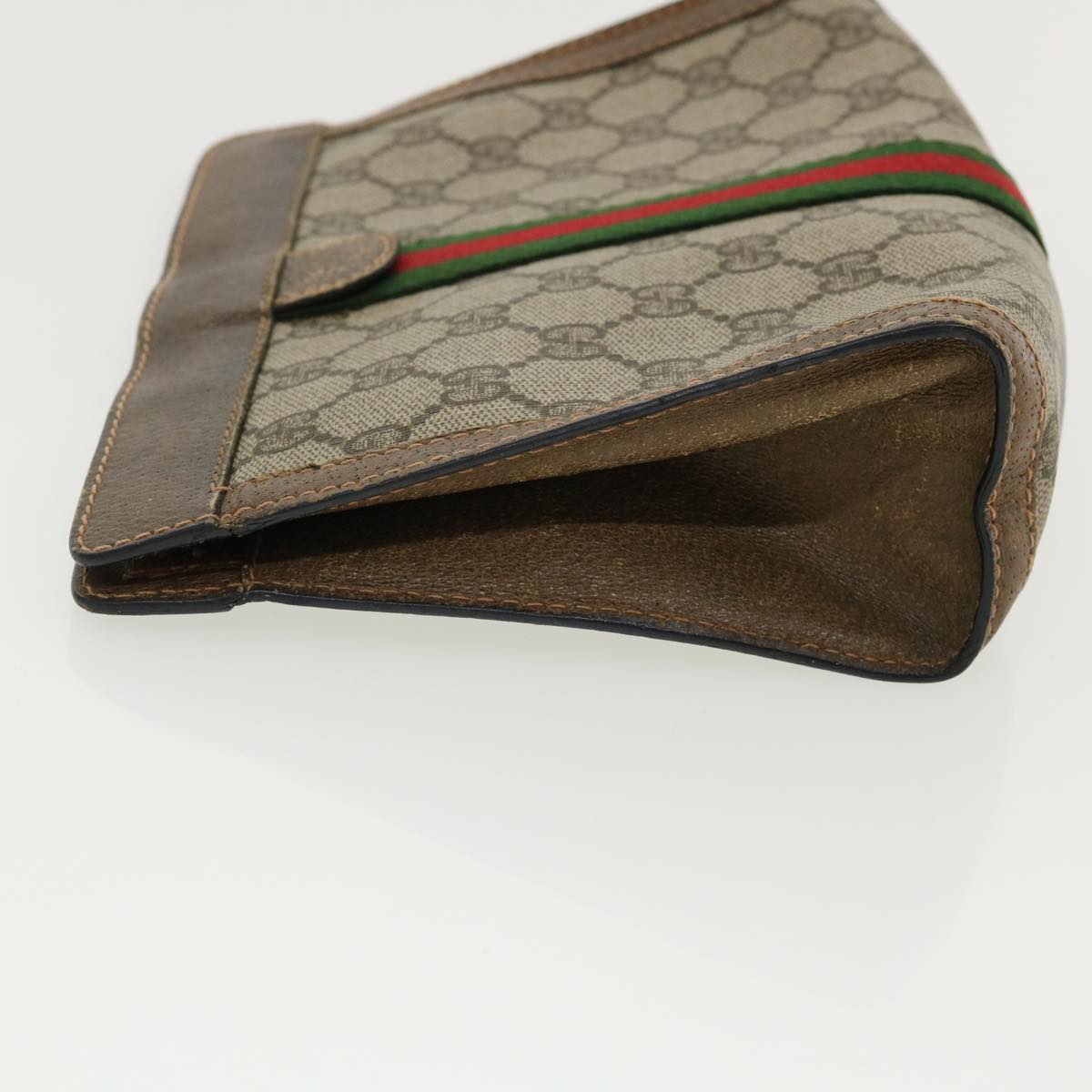 GUCCI GG Canvas Web Sherry Line Clutch Bag Beige Red Green 8901001 ki2301