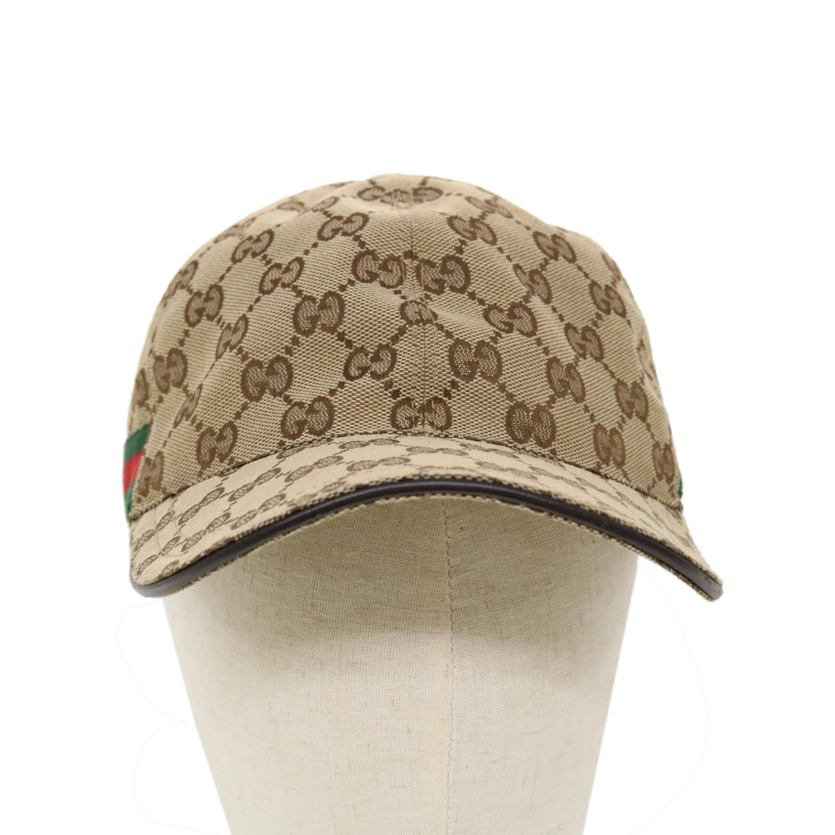 GUCCI GG Canvas Web Sherry Line Baseball Cap M 58 Beige 200035 ki2886