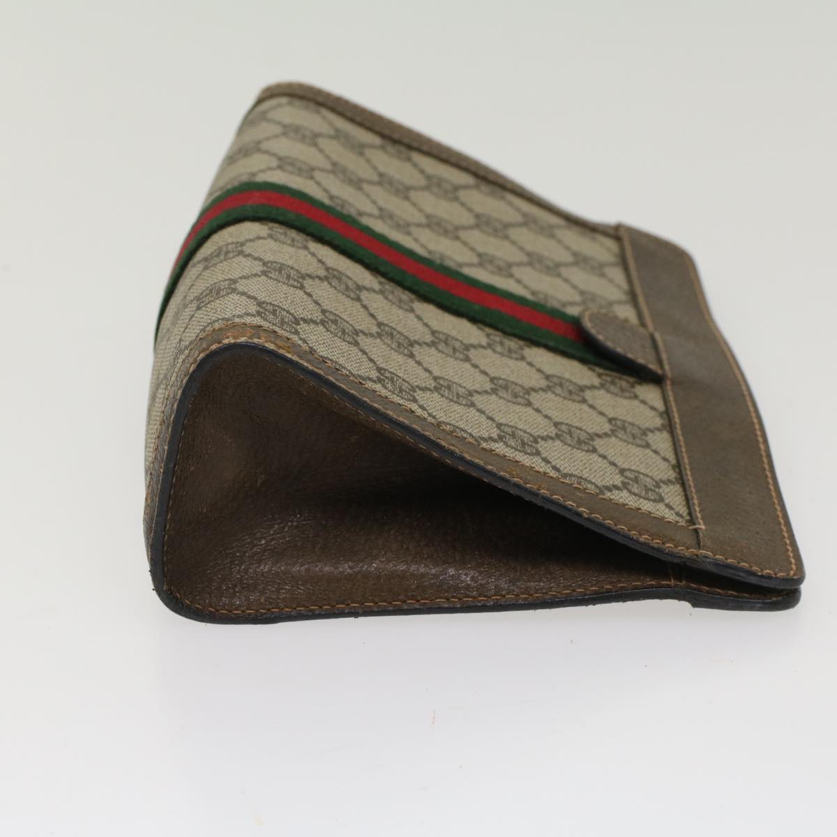 GUCCI GG Canvas Web Sherry Line Clutch Bag Beige Red 67.014.2125 ki3236
