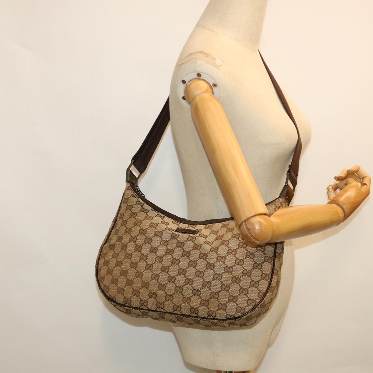 GUCCI GG Canvas Shoulder Bag Pink 001 3386 ki3519