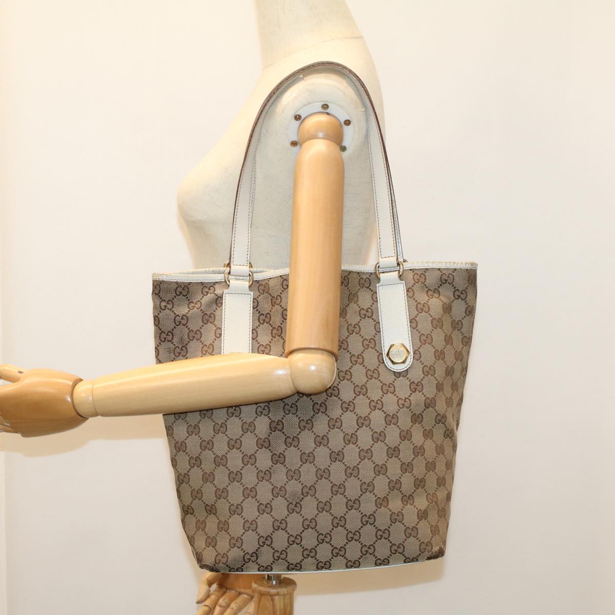 GUCCI GG Canvas Tote Bag Beige 153009 ki3544