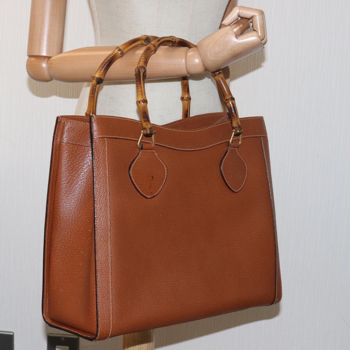 GUCCI Bamboo Diana Hand Bag Leather Brown 002 1186 0260 ki4618