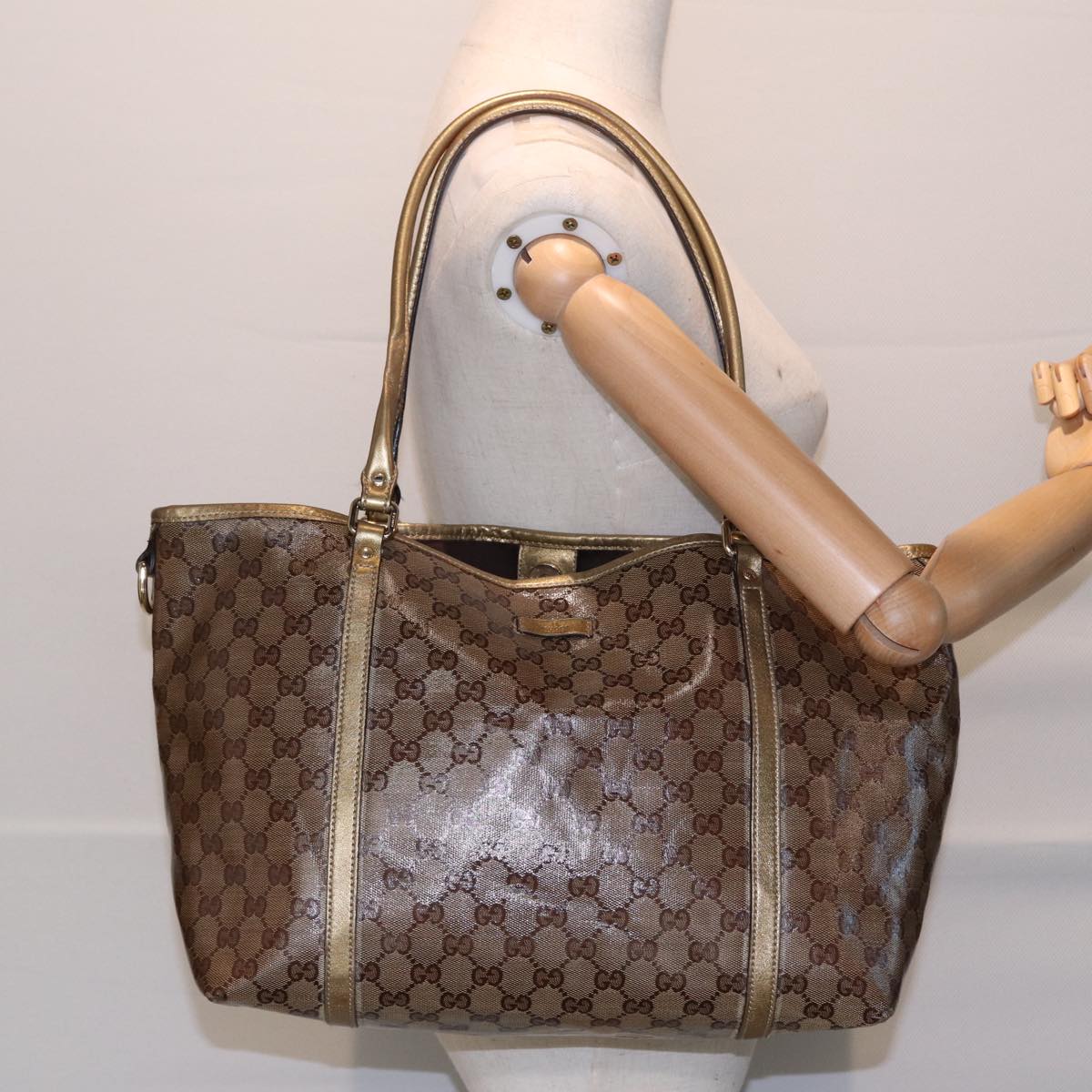 GUCCI GG Crystal Tote Bag Gold Tone Gold 197958 ki4759