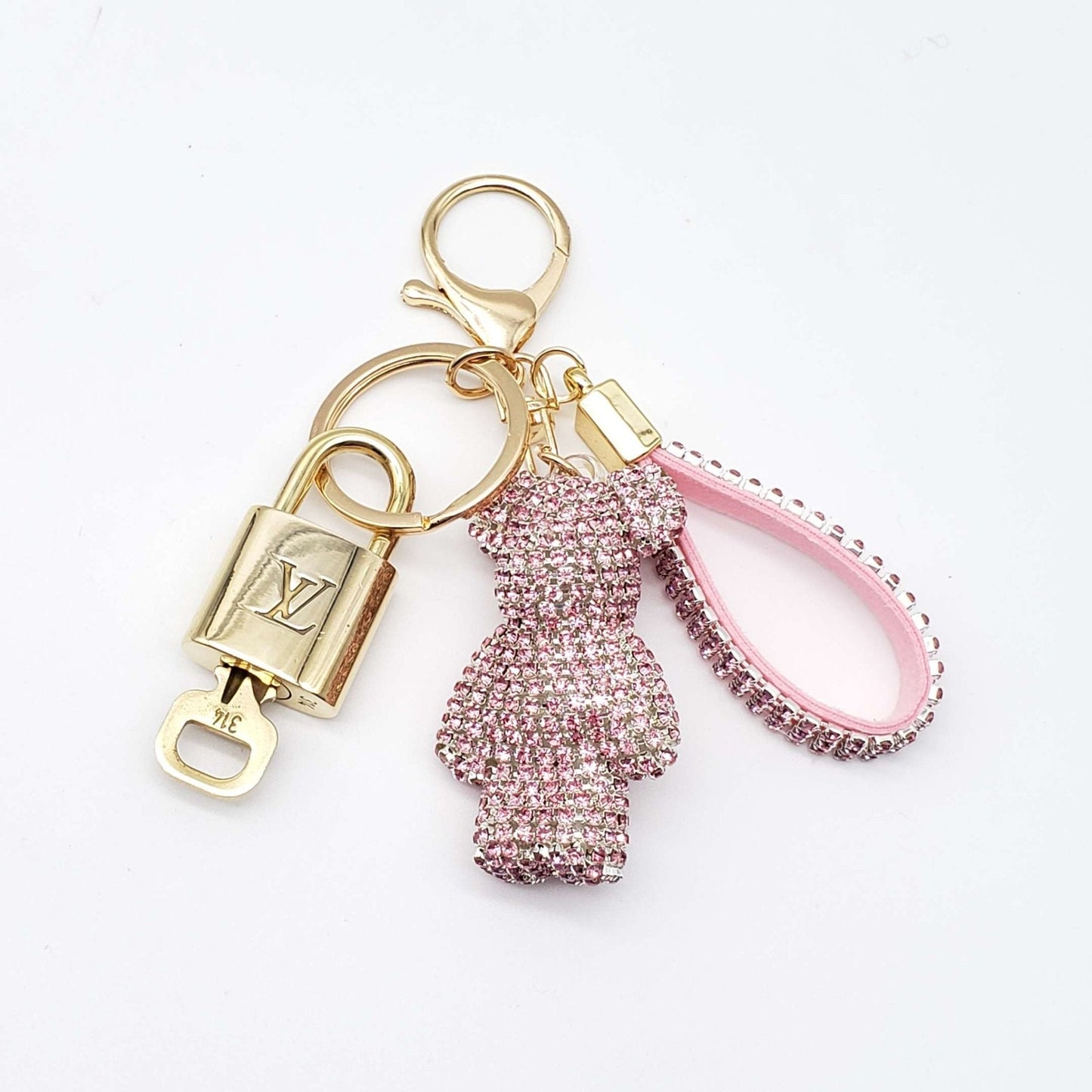 Lo100% Louis Vuitton Lock and Key with Unbranded Keychain, Keycharm, Bagcharm
