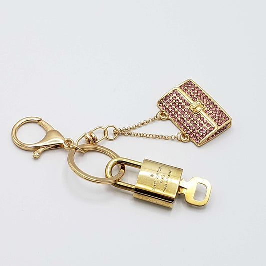 100% Louis Vuitton Lock and Key with Unbranded Keychain, Keycharm, Bagcharm