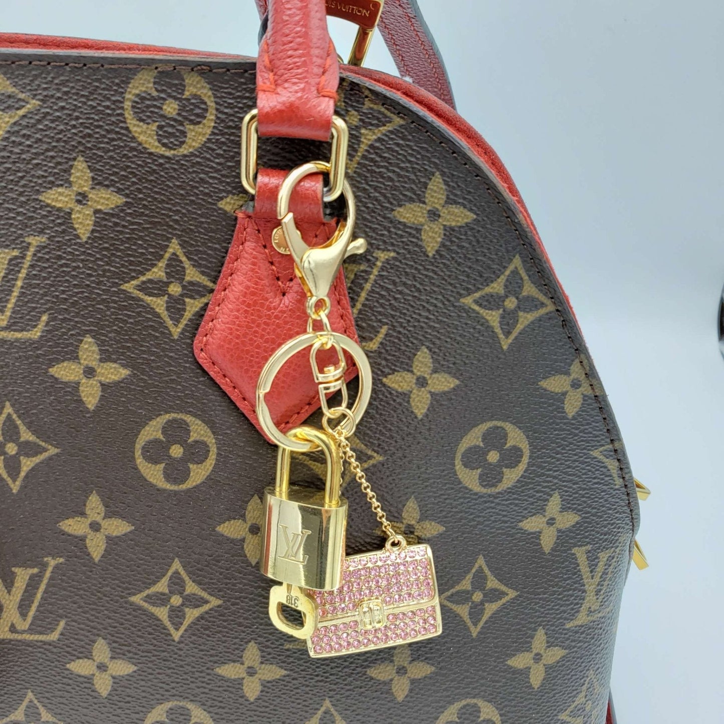 100% Louis Vuitton Lock and Key with Unbranded Keychain, Keycharm, Bagcharm