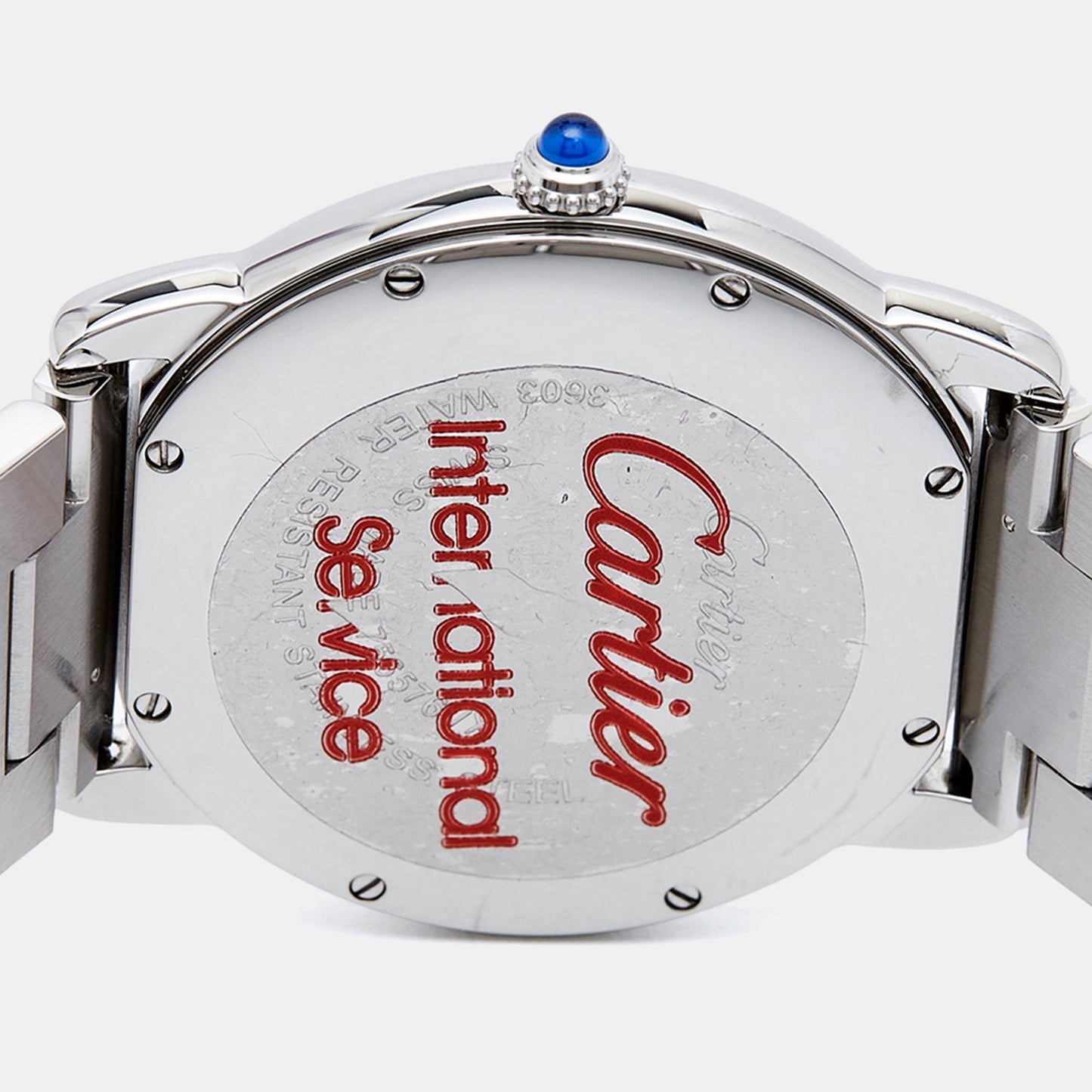 CARTIER Silver Stainless Steel Ronde Solo 3603 Men's Wristwatch 36 mm