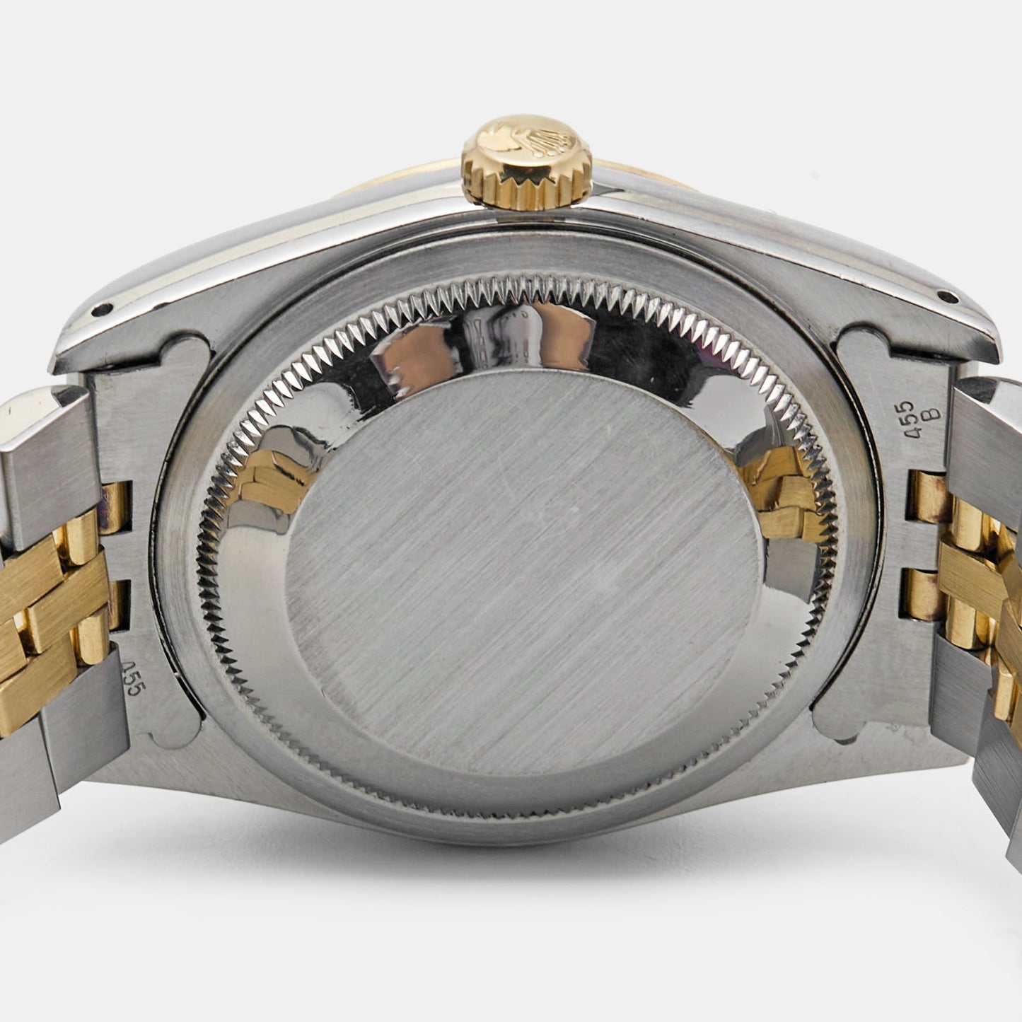 ROLEX Champagne 18k Yellow Gold Stainless Steel Datejust 16233 Men's Wristwatch 36 mm