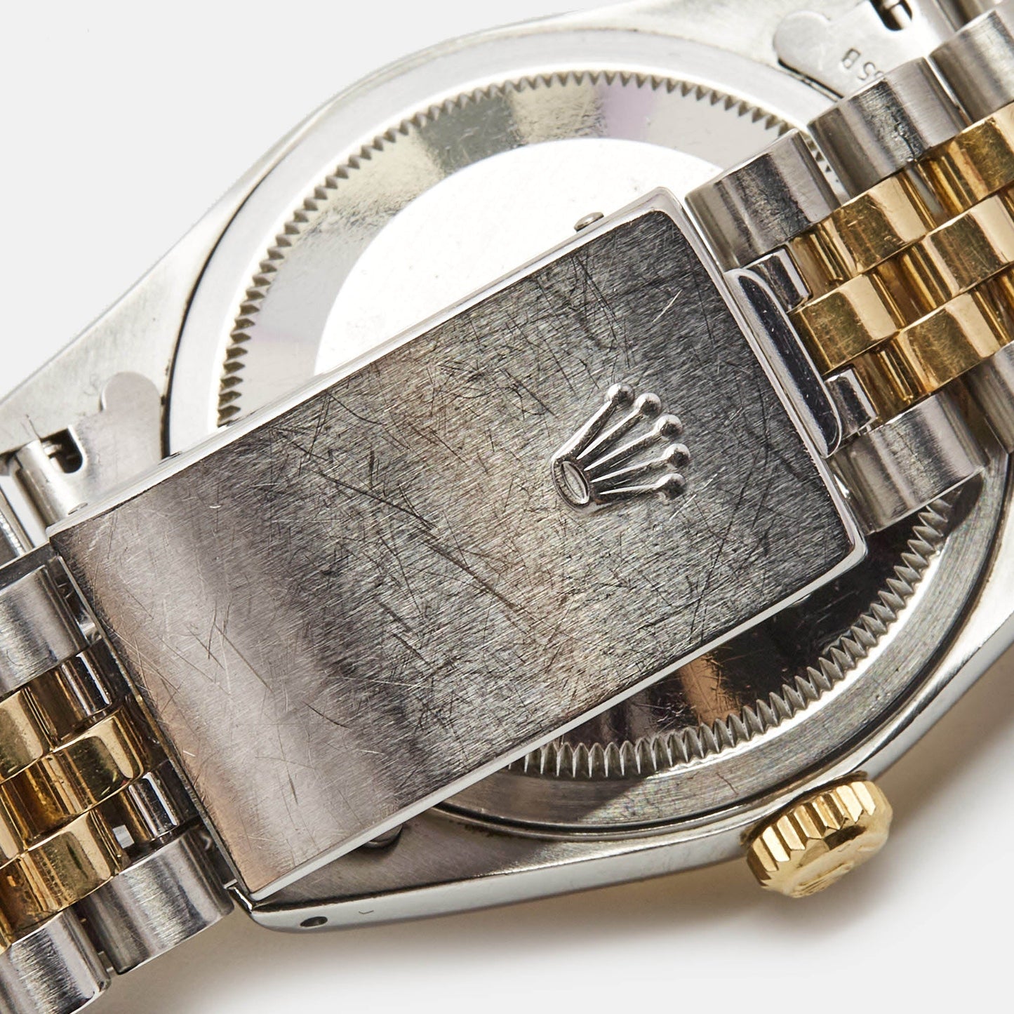 ROLEX Champagne 18k Yellow Gold Stainless Steel Datejust 16233 Men's Wristwatch 36 mm