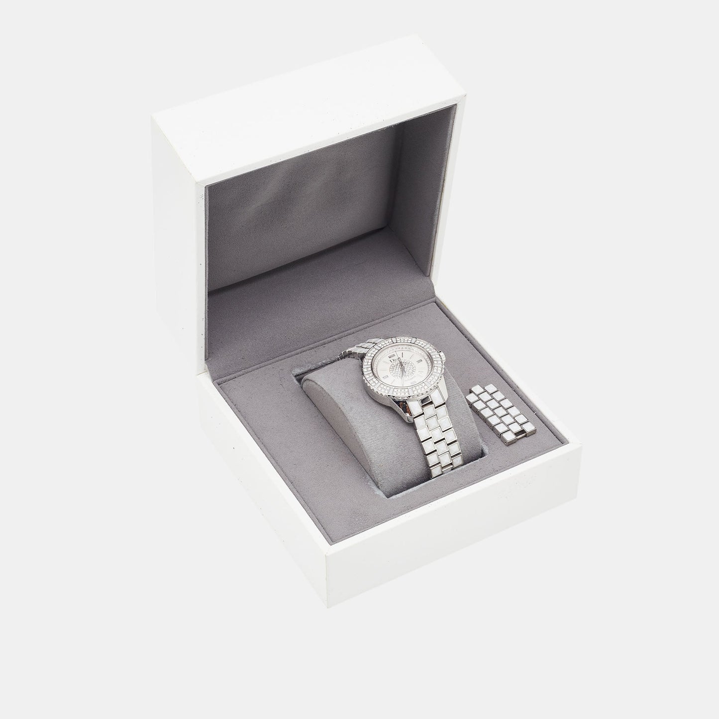 DIOR Mother Of Pearl Diamonds Stainless Steel Christal CD113512M001 Women's Wristwatch 33 mm