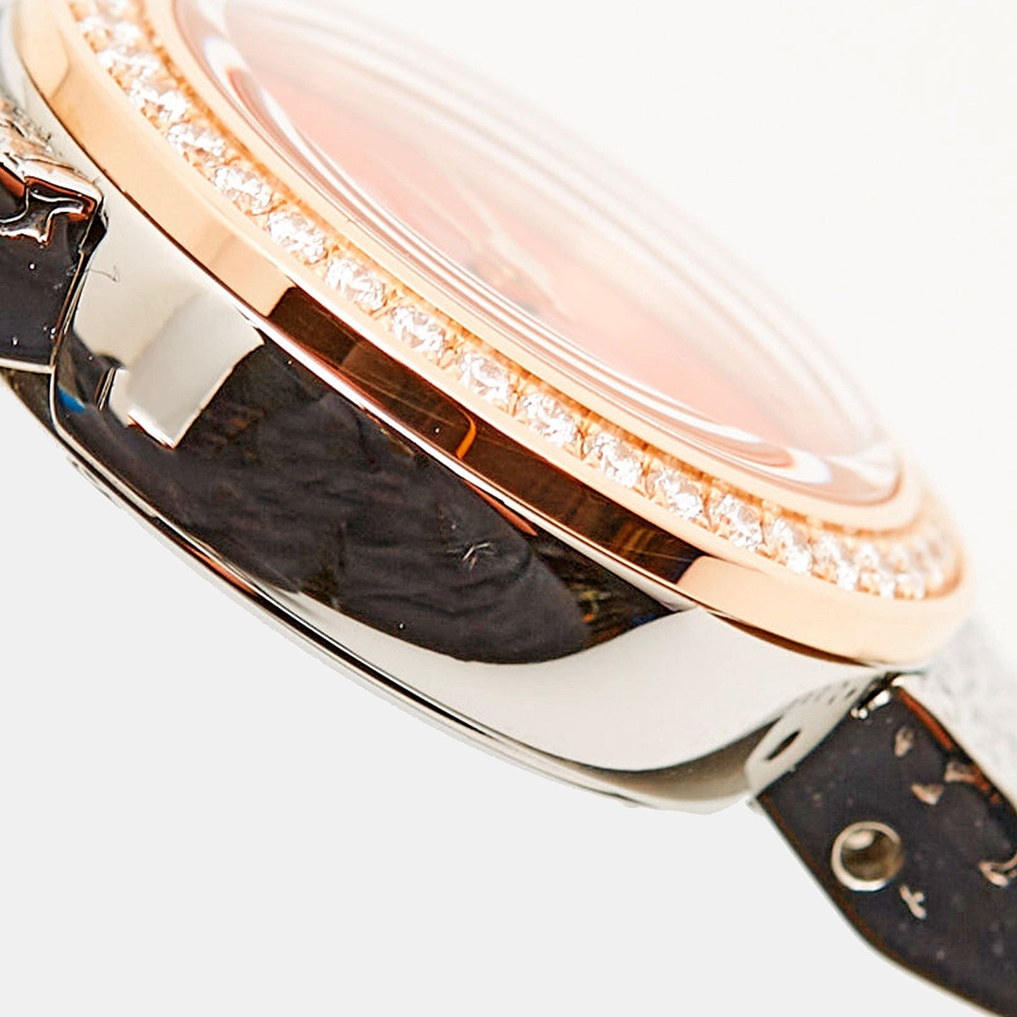DIOR Red 18k Rose Gold Stainless Steel Diamonds La De CD04012X1001 Women's Wristwatch 19 mm