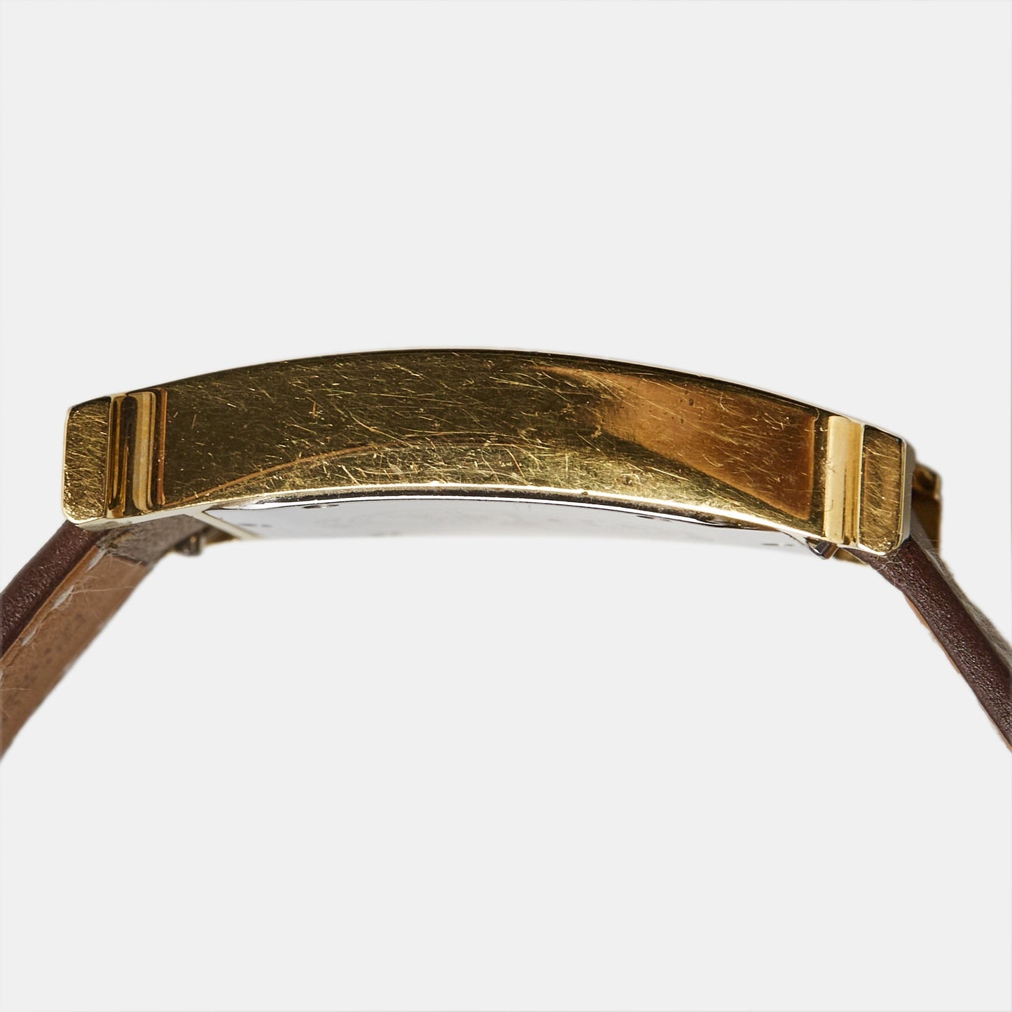 Hermes Champagne Gold Plated Stainless Steel Leather Heure H HH1.501 Women's Wristwatch 26 mm