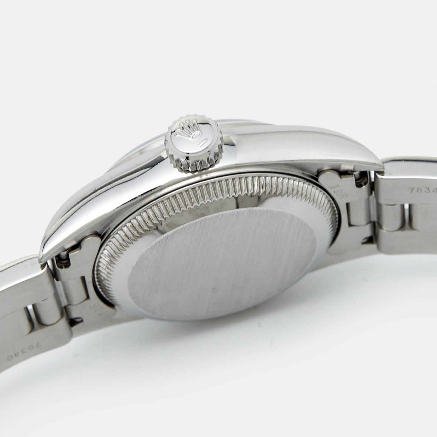 ROLEX Salmon Stainless Steel Oyster Perpetual 67180 Automatic Women's Wristwatch 25 mm
