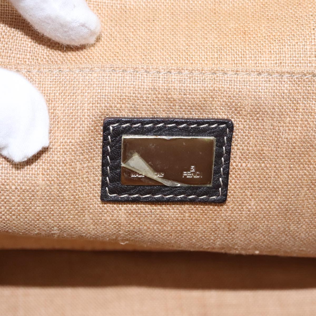 FENDI Zucca Canvas Hand Bag Brown Black 8BN123 mr719
