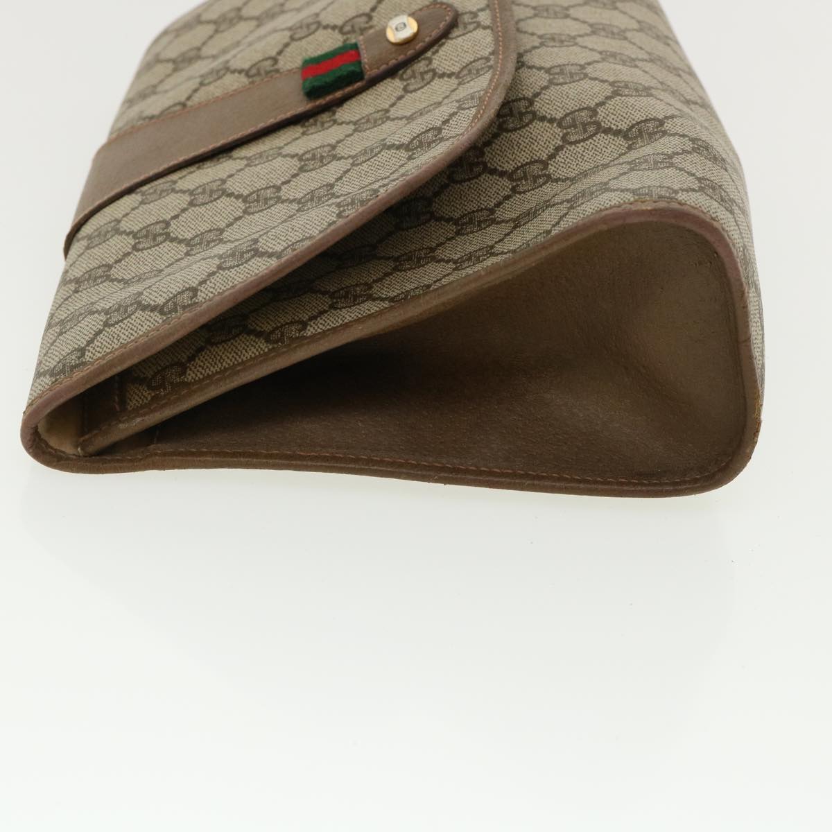 GUCCI GG Canvas Web Sherry Line Clutch Bag Beige Red Green 8901031 ny173