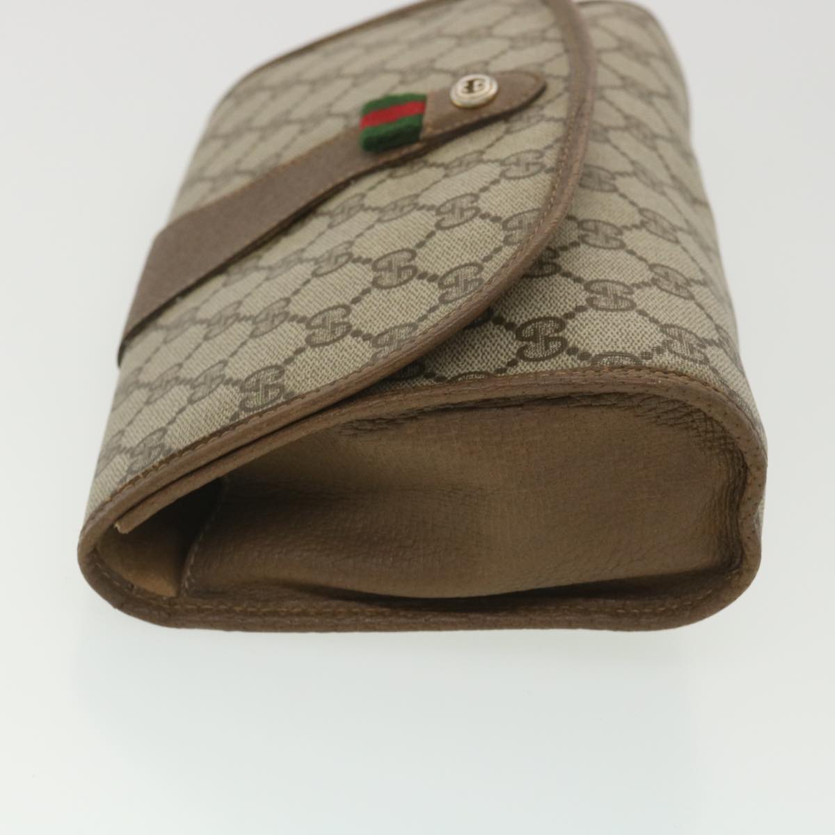 GUCCI GG Canvas Web Sherry Line Clutch Bag Beige Green Red 89.01.030 ny214