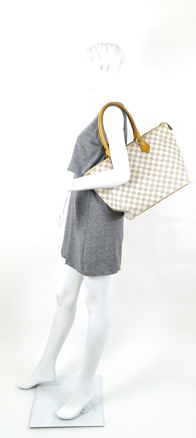 Louis Vuitto Saleya MM Damier Azur Canvas Tote Bag